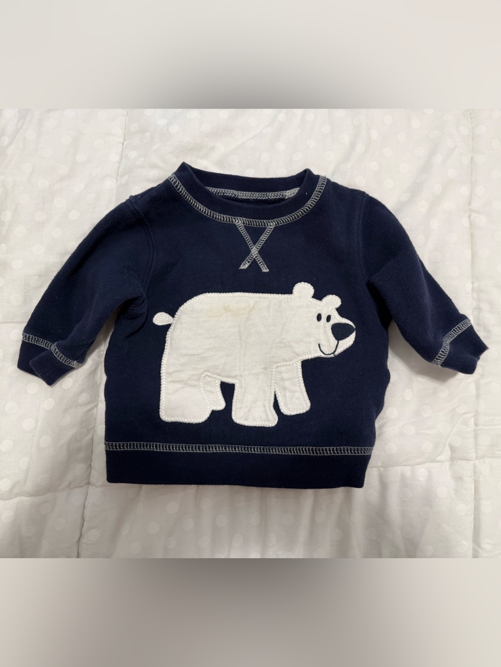 Carter's Navy Sweatshirt with White Bear Applique